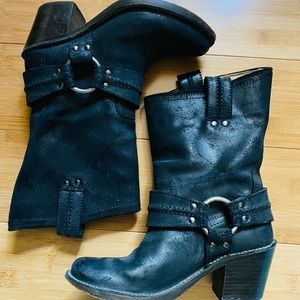 Frye Carmen Harness Short Boot. Black. Women’s Size 6